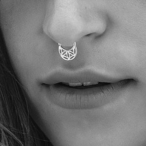 Silver Septum Ring Silver Septum Jewelry Daith Earring - Etsy