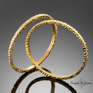 Gold Plated Bangles Bracelet For Women, Gift For Women, Staking Gold Bangles, Textured Bangle, Unique Gold Bangle, Boho Bangle Bracelet