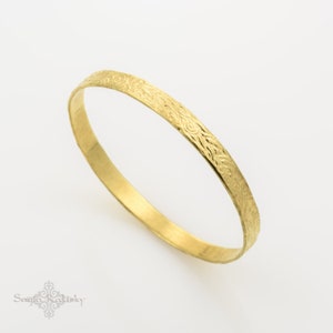 Boho Bracelet For Women, Moroccan Bracelet, Stacking Bangles, Gold Plated Bangle, Hammered Textured Bangle, 6mm Gold Bangle For Women