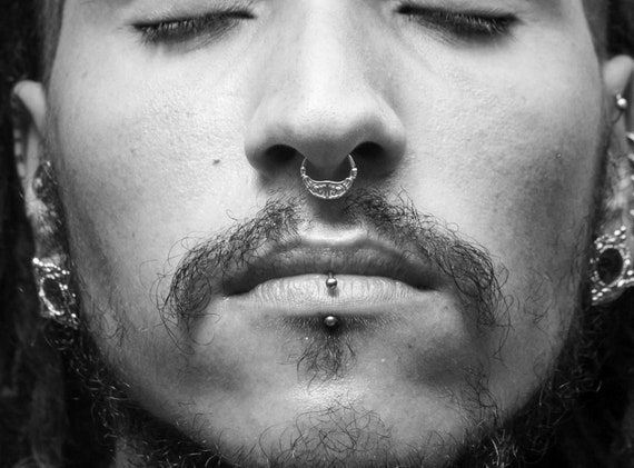 Buy Silver Septum Ring, Septum Jewelry, Septum for Men, Men's Septum,  Tribal Septum, Indian Septum, Daith Piercing, Daith Earring, Rook Ring,20g  Online in India - Etsy