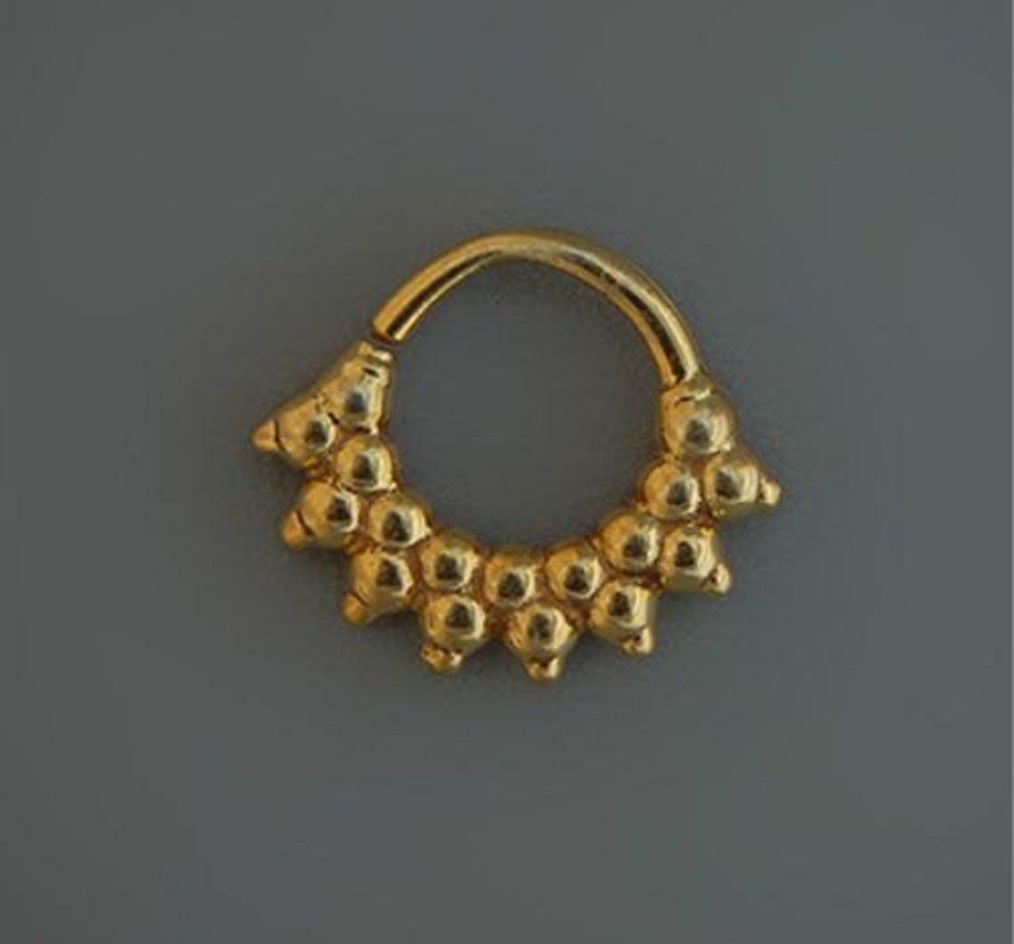 Tribal Septum Ring Gold Septum Jewelry 24K Gold Nose Ring | Etsy