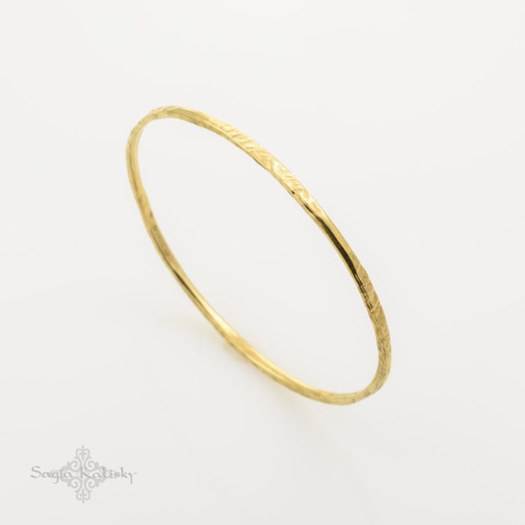 Moroccan Bangle Bracelet, Thin Gold Bracelet for Women, Minimalist