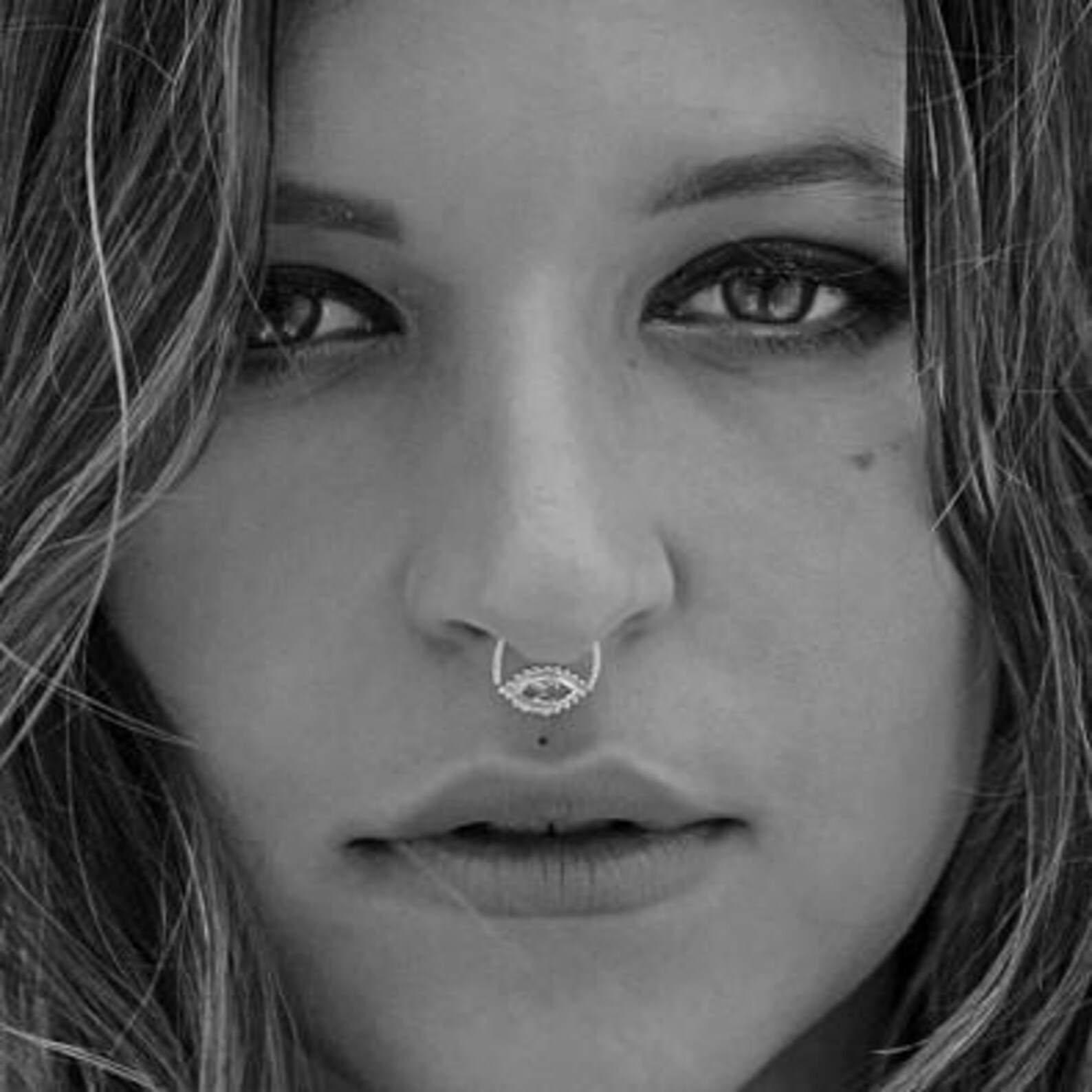 Sterling Silver Fake Septum Ring Faux Septum Ring Septum Etsy