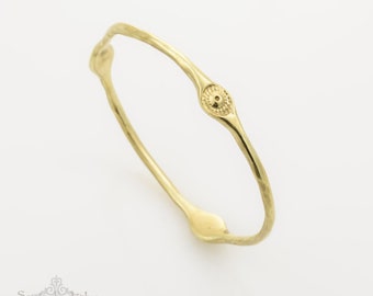 Gold Plated Bangle Bracelet For Women, Thin Gold Bangle Bracelet, Stackable Bracelet, Boho Jewelry, Moroccan Bracelet, Ethnic Bracelet