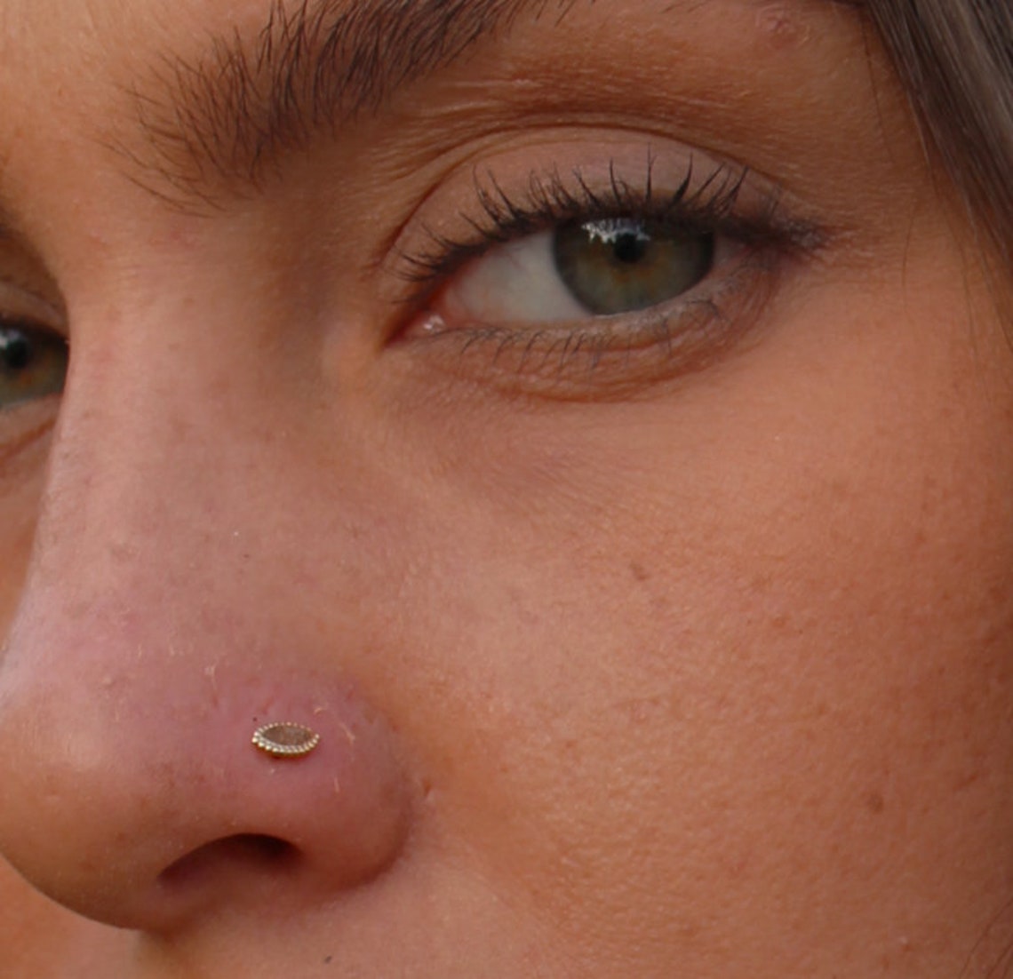 14k Gold Nose Stud Screw Nose Stud Boho Nose Stud Etsy