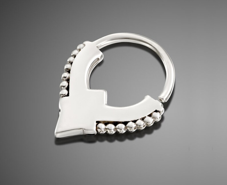 Silver Septum Ring Cartilage Earring Septum Jewelry Tragus Hoop Tribal Nose Piercing Daith Jewelry Rook,Indian,16g,18g Helix Piercing