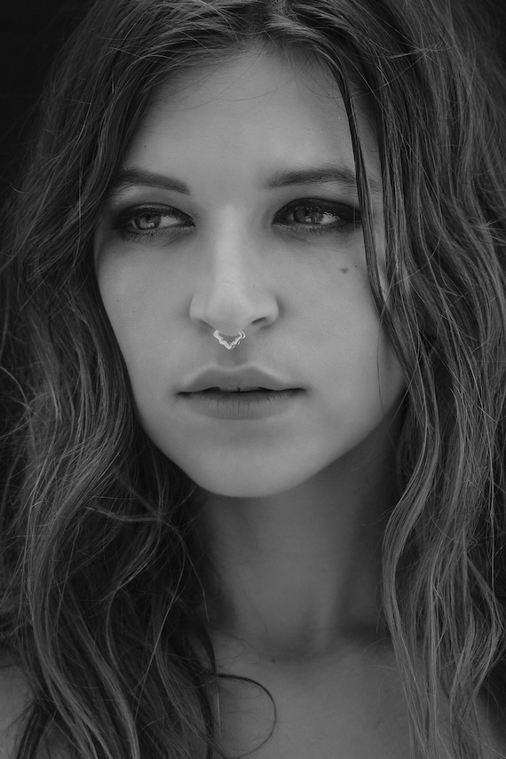 Gioielli Daith In Argento, Piercing Daith, Anello Per Setto Nasale In Argento, Gioielli Per Setto Nasale, Orecchini Tribali Per Setto Nasale, Rook, Naso, Elica, Trago, Opale, 18 G - Italia - Foto 5