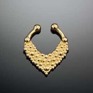 Perforación falsa, clip para tabique nasal, anillo falso para tabique nasal, anillo dorado para tabique nasal, joyería corporal falsa, joyería para piercing, joyería falsa para nariz, declaración, grande