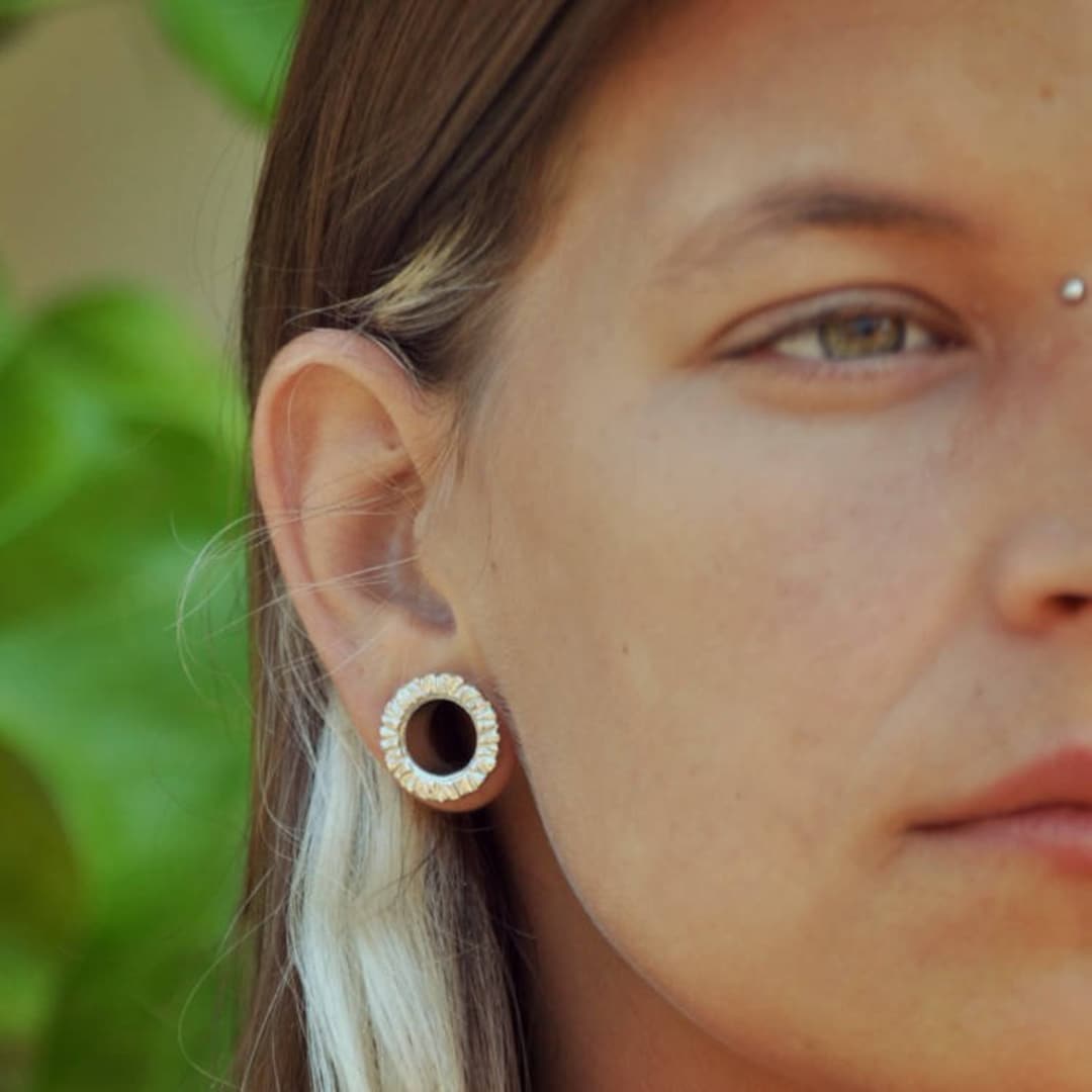 614mm Ear Tunnels, Unique Sterling Silver Ear Tunnels, Tunnel Plugs