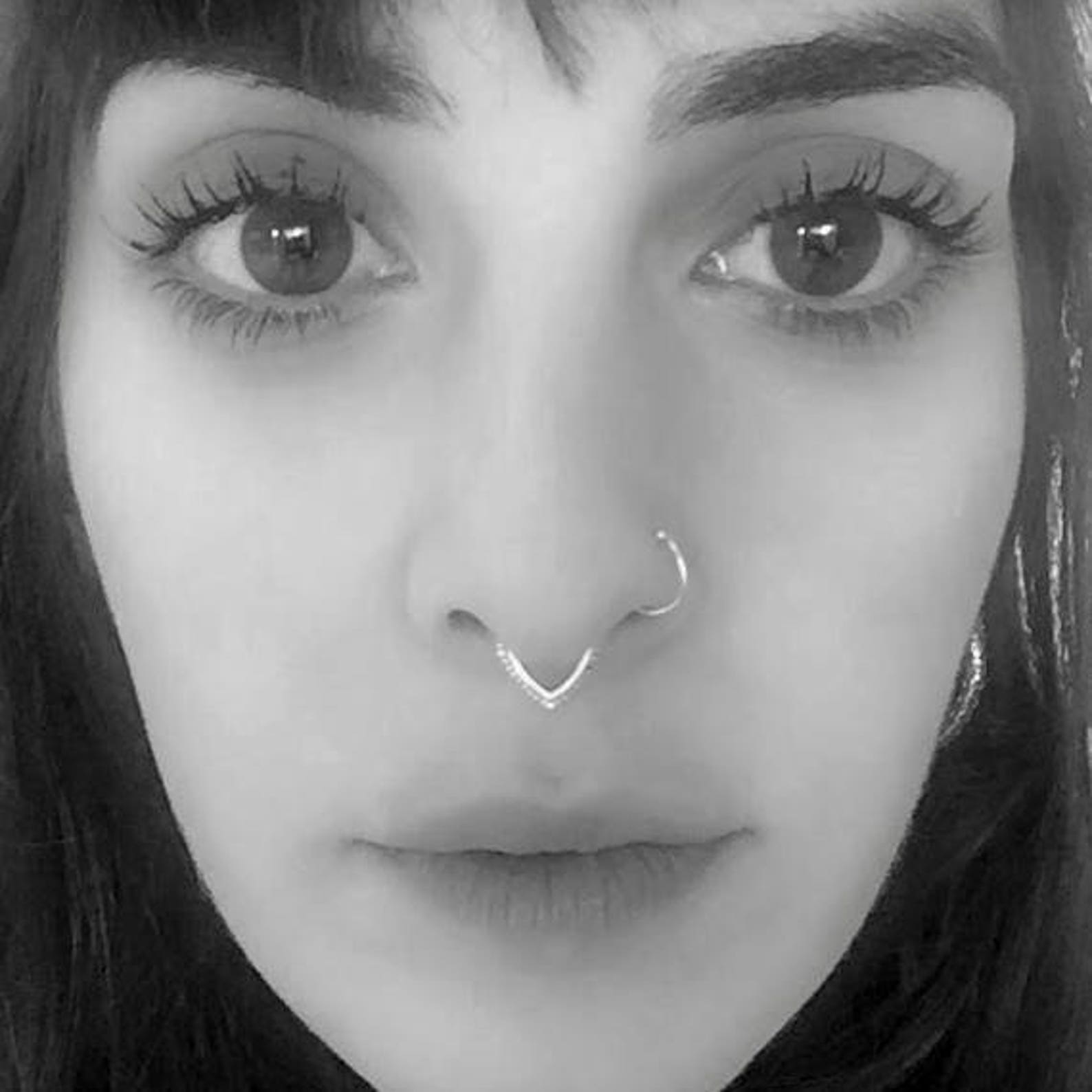 Silver Septum Jewelry Tribal Tear Drop Septum Ring Sterling Etsy
