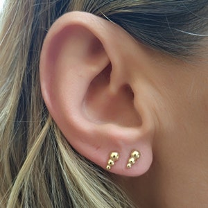 Gold Stud Earrings, 14k Gold Studs, Gold Studs, Small Stud Earrings, Minimalist Gold Earrings, Dots Stud Earrings, Solid Gold Stud Earrings