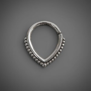 Sterling Silver Daith Earring, Daith Piercing Jewelry, Tribal Daith Earring, Cartilage Piercing, Rook Piercing, Tragus Hoop, Helix Earring