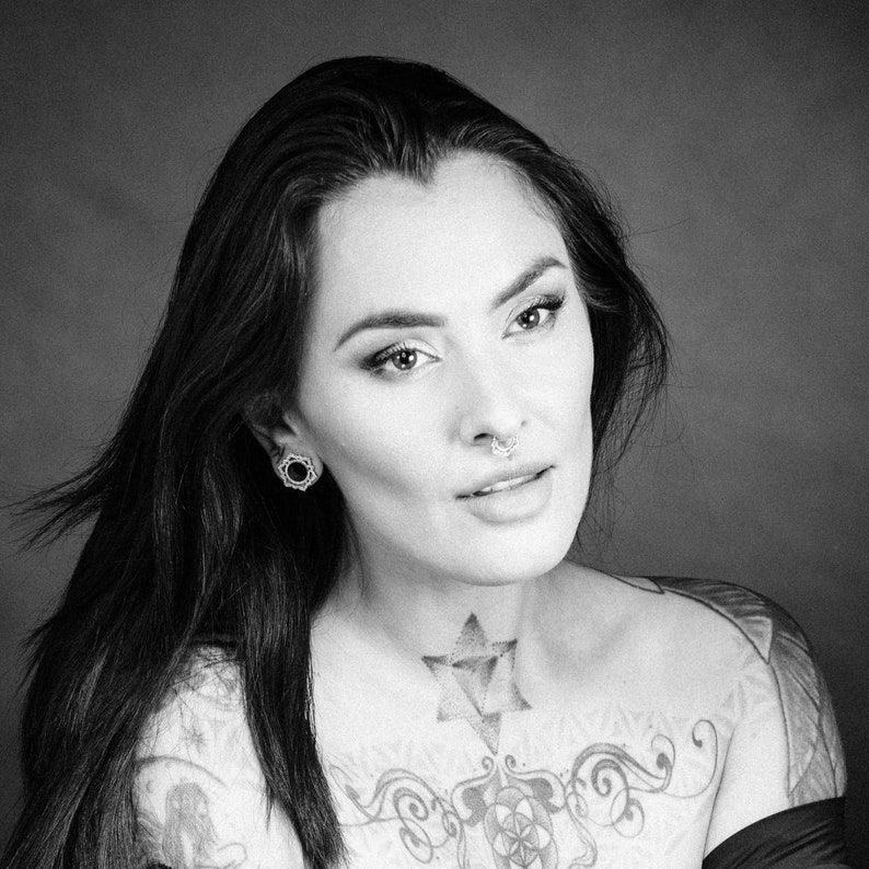 Lotus Flower Ear Tunnel Sterling Silver Ear Tunnel Tribal Etsy