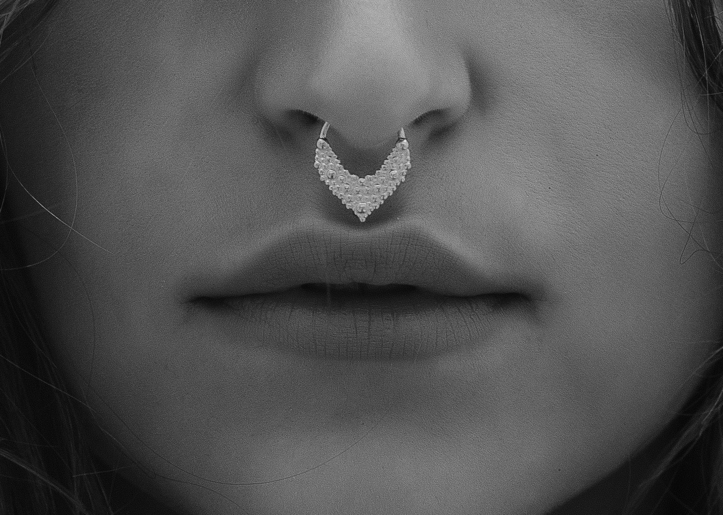 Septum Ring In Sterling Silver Septum 16g Septum Ring 18 Etsy