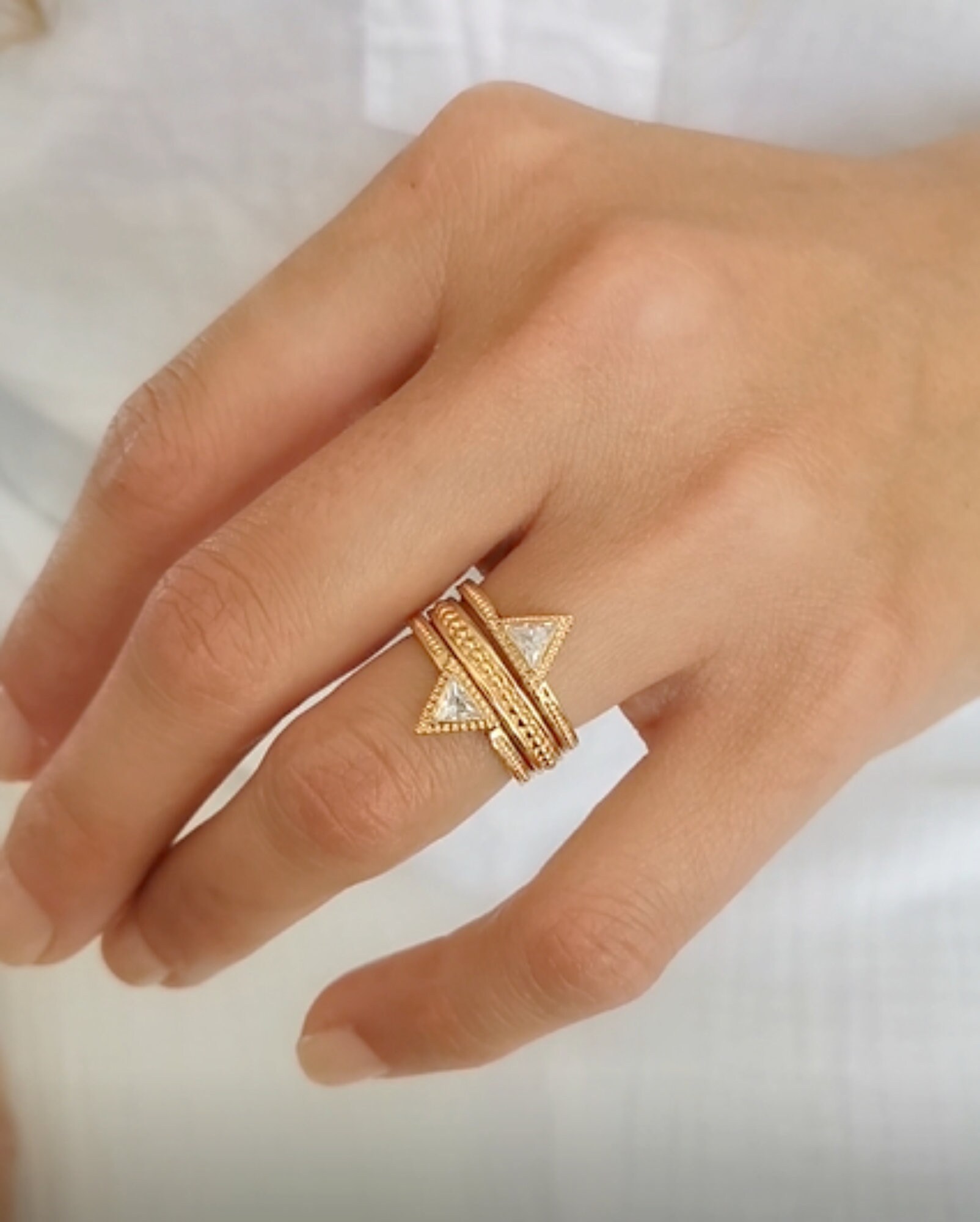 OX JEWELRY Three Color Triple Ring Set(small) |