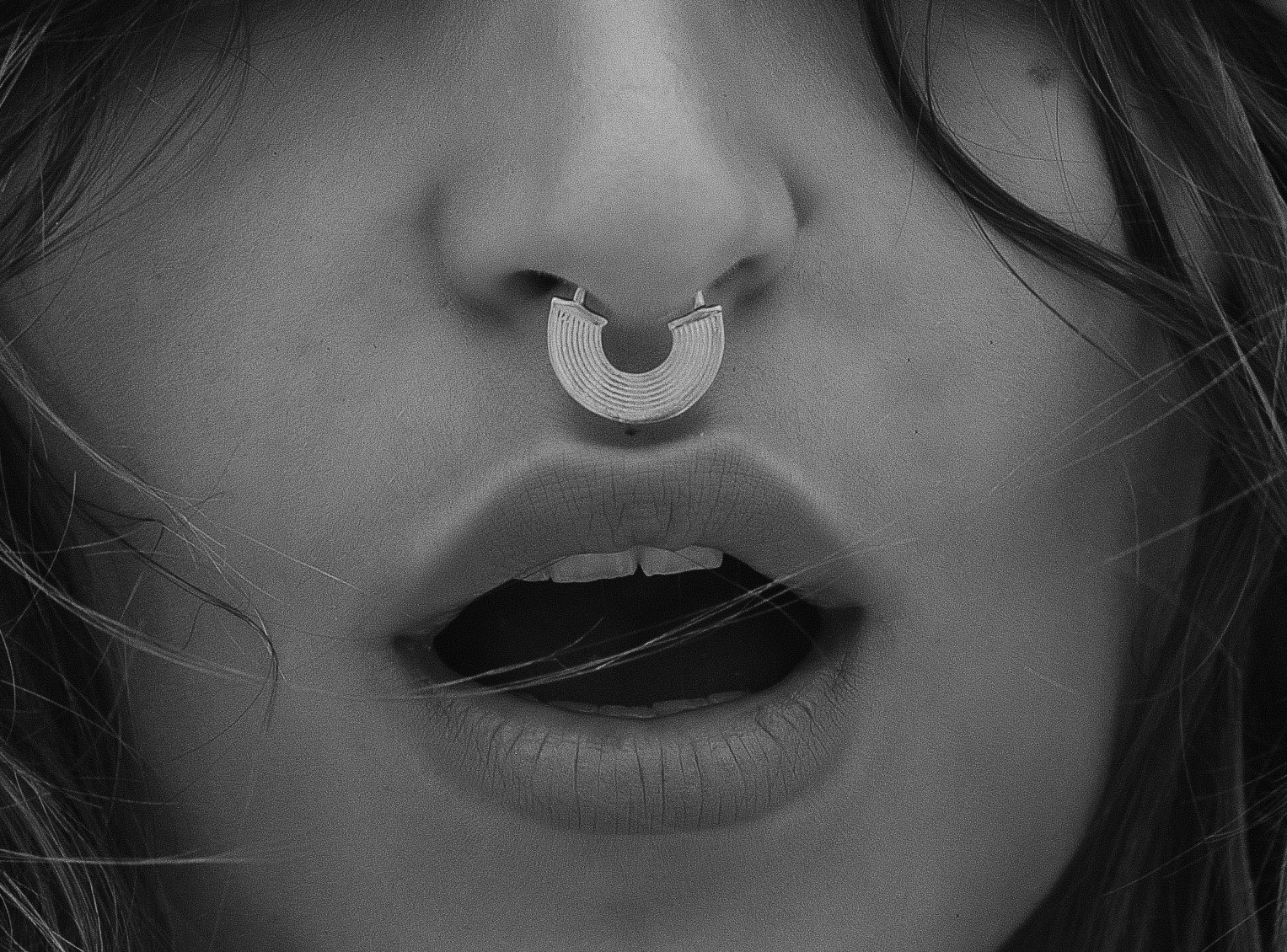 Silver Faux Septum Ring Fake Septum Ring Fake Nose Piercing Etsy