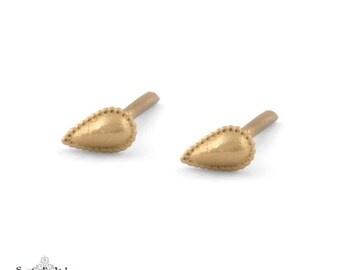 Aretes de oro, Aretes de oro, Aretes de oro de 14 k, Aretes tribales, Aretes étnicos, Aretes de oro minimalistas, Aretes de oro pequeños, Aretes de lágrima