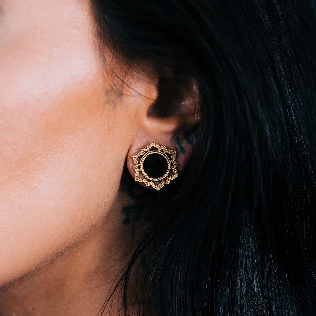 Ear Tunnels Brass Tunnels Lotus Tunnel Tribal Ear Tunnels Etsy