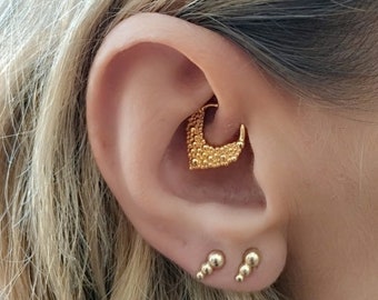 Tribal Ear Piercing, Tragus Earring, Helix Hoop, Tragus Hoop, Helix Earring, Cartilage Earring, 16g, 18g, Gold or Silver Earring