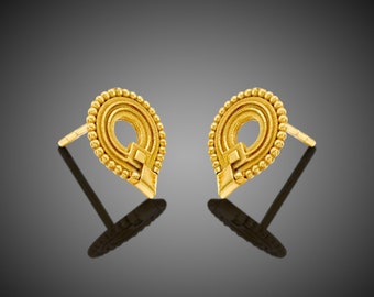 Aretes de oro de 14 k, Aretes de oro, Aretes de oro macizo, Aretes tribales, Aretes de oro, Aretes llamativos, Aretes étnicos, Aretes indios