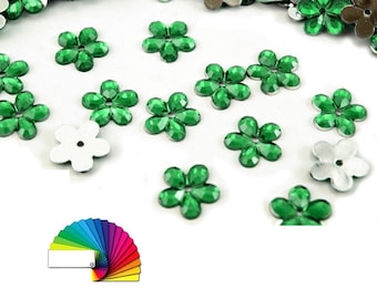 50 Decorative Sew-on Plastic Flower Ø11 mm