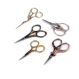 Decorated All-Metal Embroidery Scissors - Elegant Design, Strong Blades