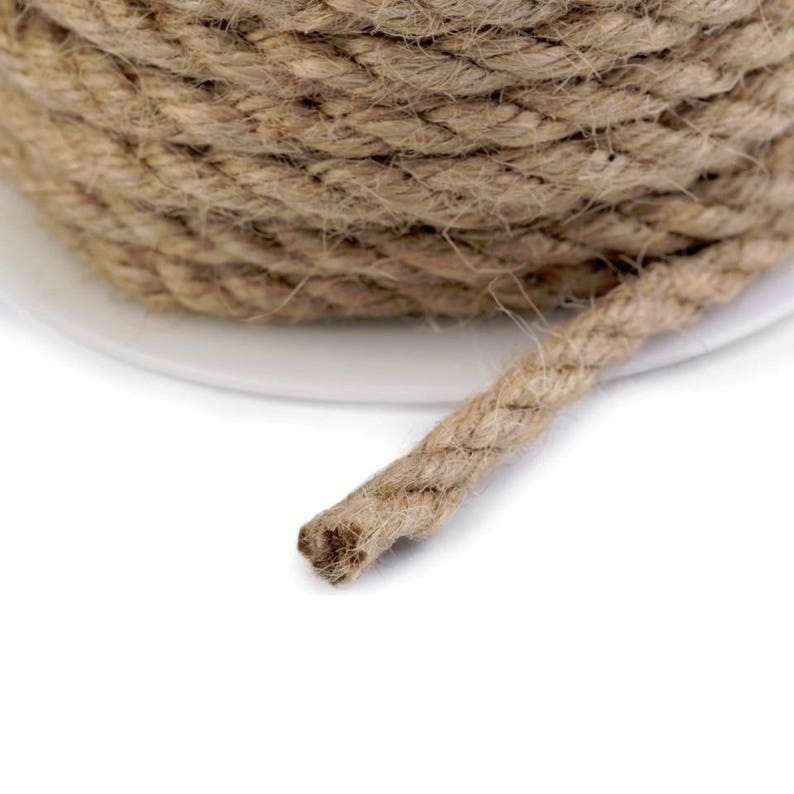jute rope 3yd twisted round natural jute rope 0.24 Jute cord natural twine natural cord rope by the meter