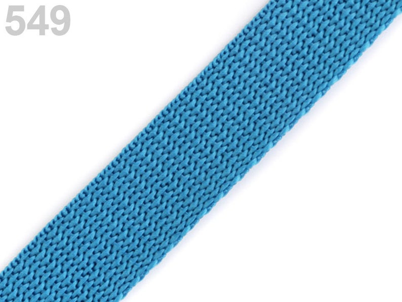 Polypropylene webbing tape 20m, Nylon webbing strap, dog collar or leash webbing, handle webbing, bag webbing 549 blue