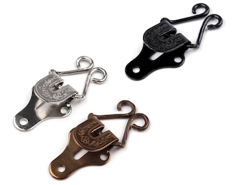 4 metal hooks 18x25mm / silver or bronze / metal clip, hook clasp, snap clasp, sewing clasp, hook and loop fastener
