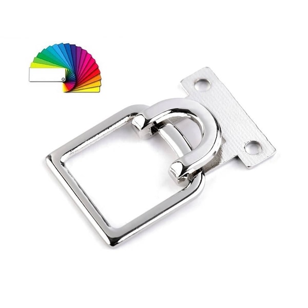 2 clasps hooks metal / silver bronze / hook buckle clip closure for jacket, vest, bag, leather goods