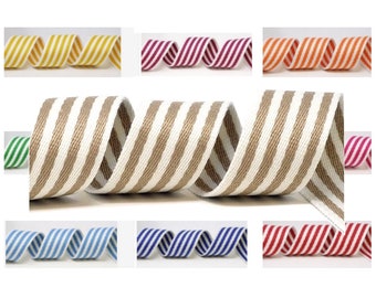 3M Striped strap 38mm polyester / Many colors / Striped strap, deckchair strap, shoulder strap, bag handle