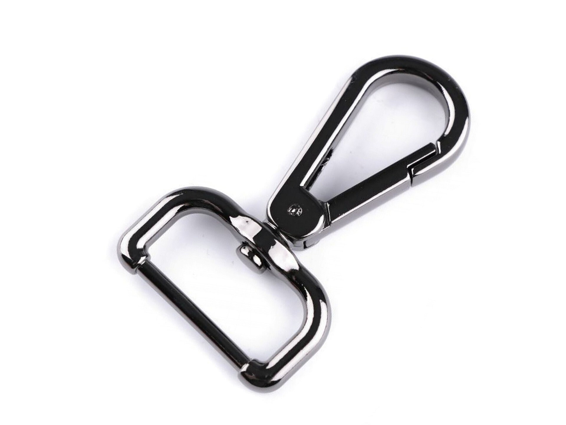 2 Swivel Metal Carabiners for Strap 25mm / Silver, Black