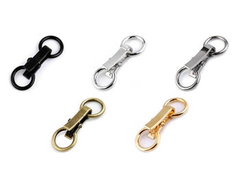 2 Decorative Buckles Closure Clasps / black, bronze, silver / hook buckle clip closure for jacket, vest, bag, leather goods