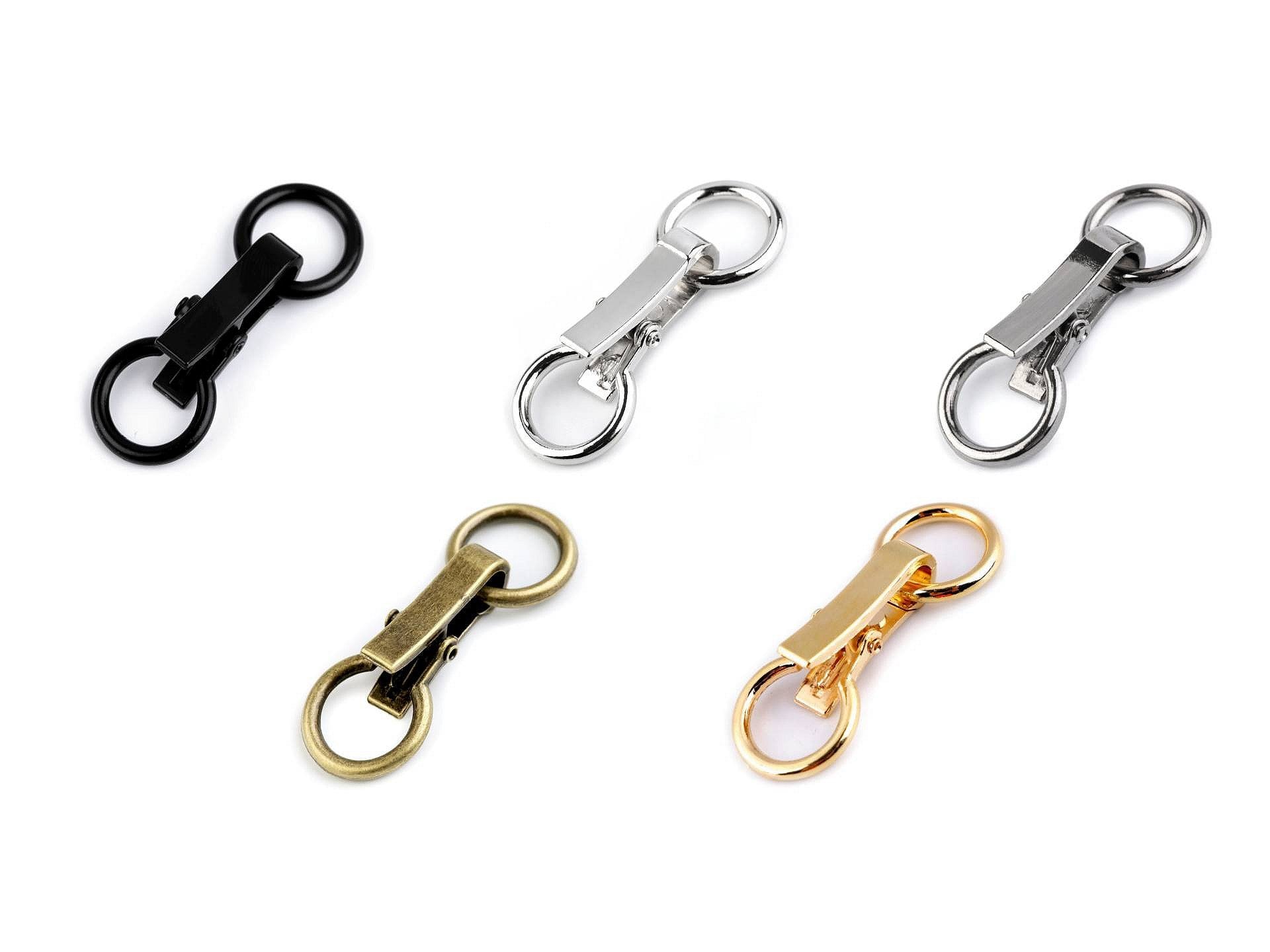 2 Decorative Buckles Closure Clasps / Black, Bronze, Silver / Hook