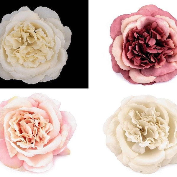 Fabric rose 10 cm, artificial flowers for flower crowns, ikebana, floral arrangement