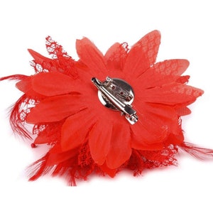 Accessoire de coiffure ou broche fleur en sisal et plumes, bibi, fascinateur zdjęcie 9