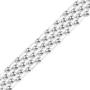 Galon imitation perles 14mm / or, blanc, argent / décoration mariage ou naissance, perles nacrées,
