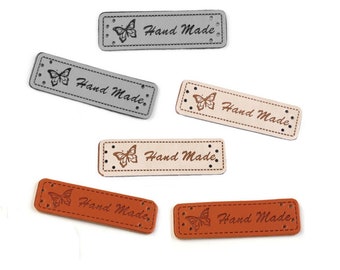 Imitation leather labels Hand Made / labels for identification, handmade labels, handmade labels, leather labels