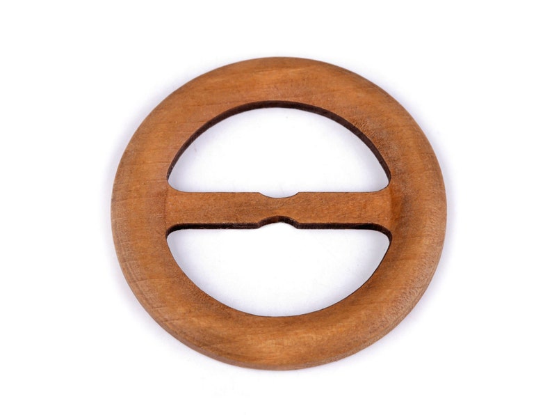 Wooden clips / buckles for clothes and macramé Ø60 mm Moyen / medium