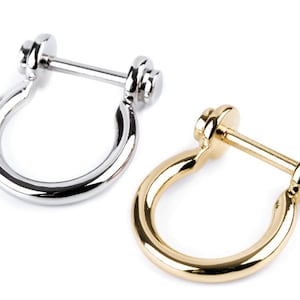 2 round D buckles in metal / silver or gold / half D-ring buckles, strap adjustment and connection image 1