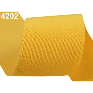 Gummiband 50mm / viele Farben / weites Flachgummiband, elastischer Bund, Stretch-Lycra-Stretch, Gummiband Yellow 4202