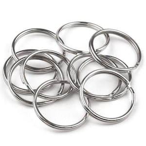 20 öppna metallringar 25 mm / nyckelringar för väskor, remöglor, nyckelringar, smyckeskopplingar