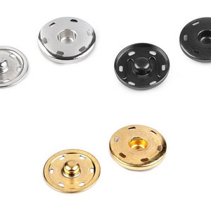 4 large metal snap buttons 30 mm to sew on image 1