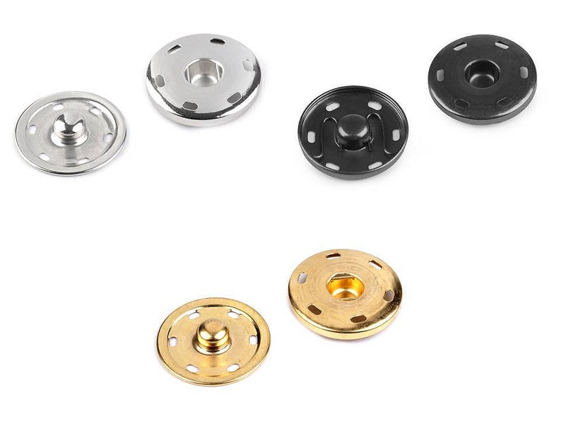 4 large metal snap buttons 30 mm to sew on image 1