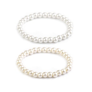 White or ivory pearl bracelet, wedding bracelet