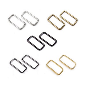 4 Rectangular loop for strap / 20-25-30-39mm / Silver, bronze, gold / Rectangular strap adjustment rings, shoulder strap, bag handles