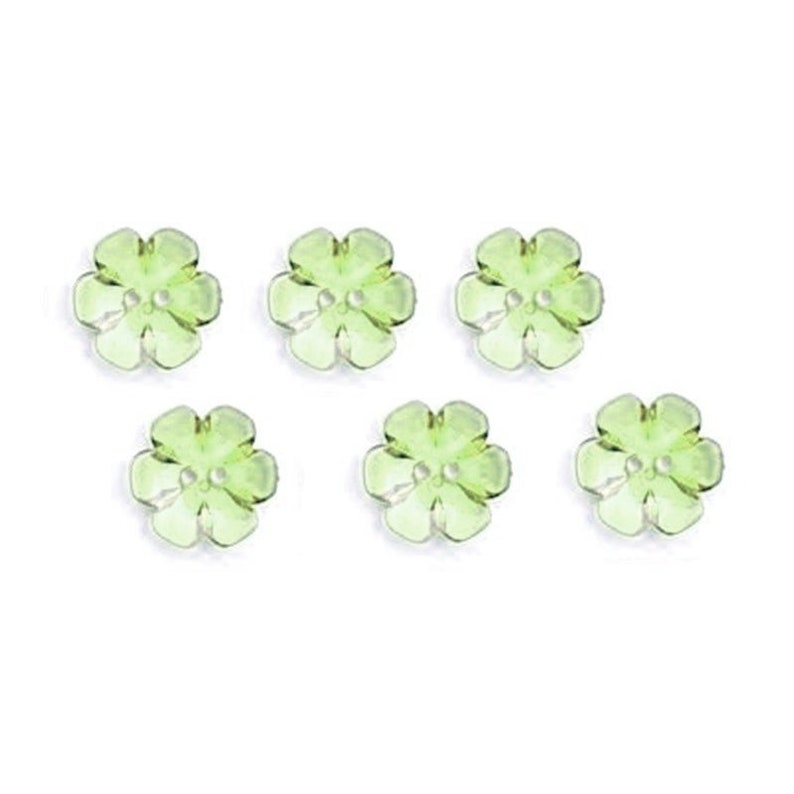 10 transparent flower buttons 13mm / many colors / plastic clear buttons, flower shape buttons, crystal buttons, kids buttons, clear flowers image 10