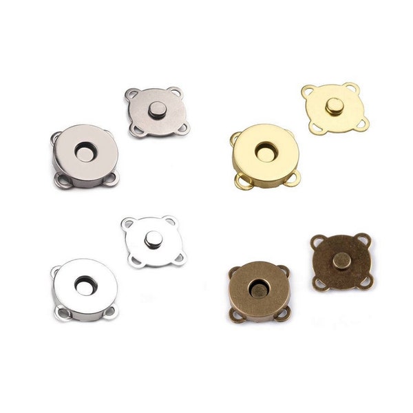 4 Chiusure magnetiche da cucire / oro, argento, argento annerito / Bottoni a pressione magnetici, magneti per chiusura borse