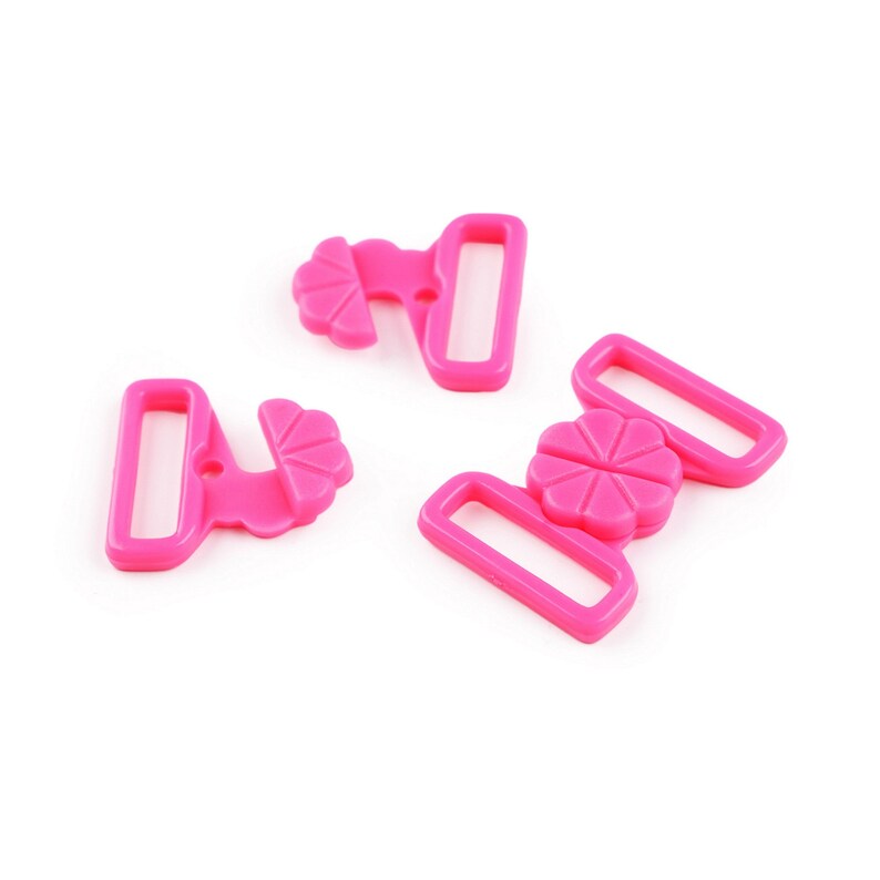 Fermoirs de bikinis forme fleur 17 mm en plastique, crochets de fermeture pour maillots ou lingerie zdjęcie 6