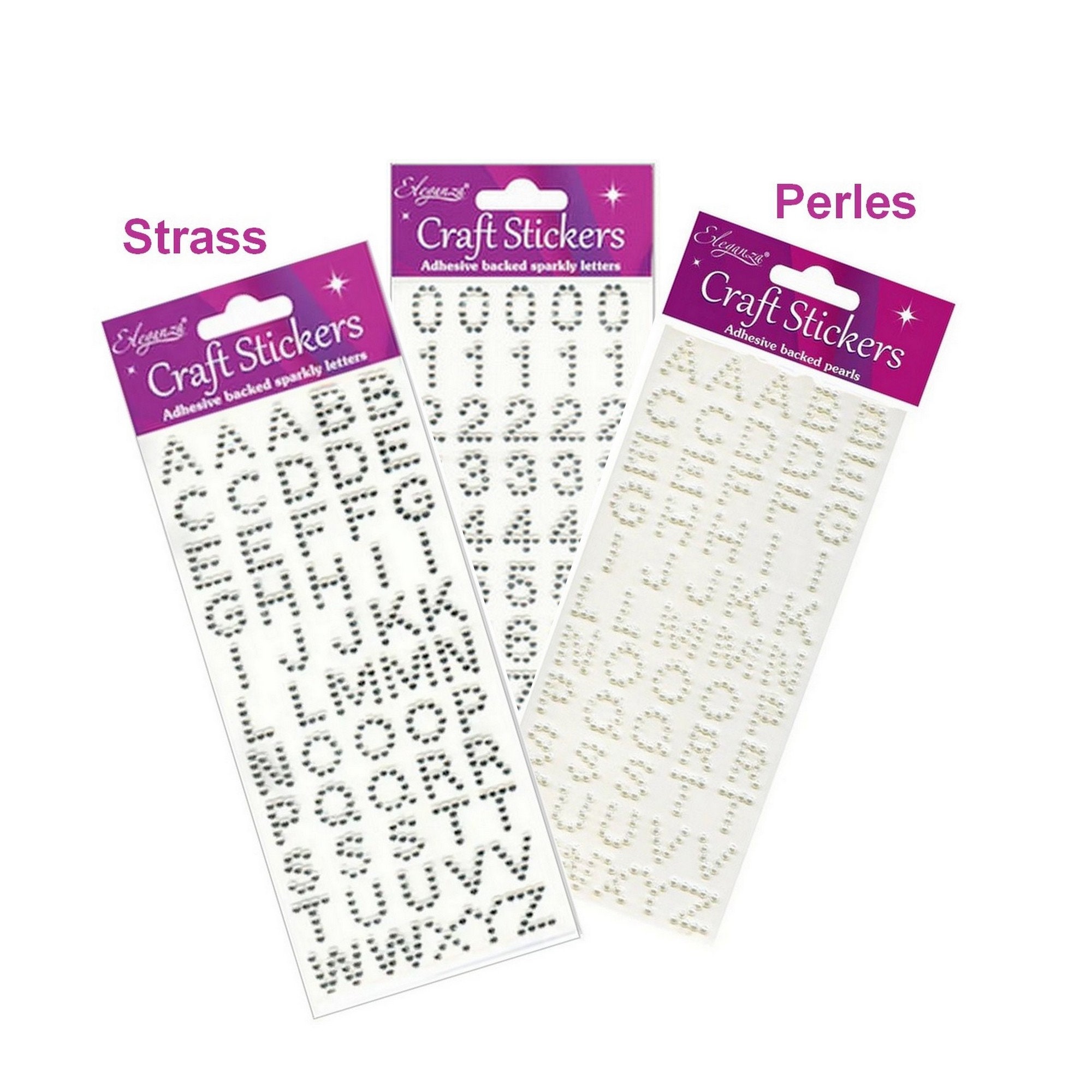 Eleganza Craft Stickers Adhesive Backed Pearls - Alphabet Eleganza Craft Stickers Adhesive Backed Pearls - Alphabet